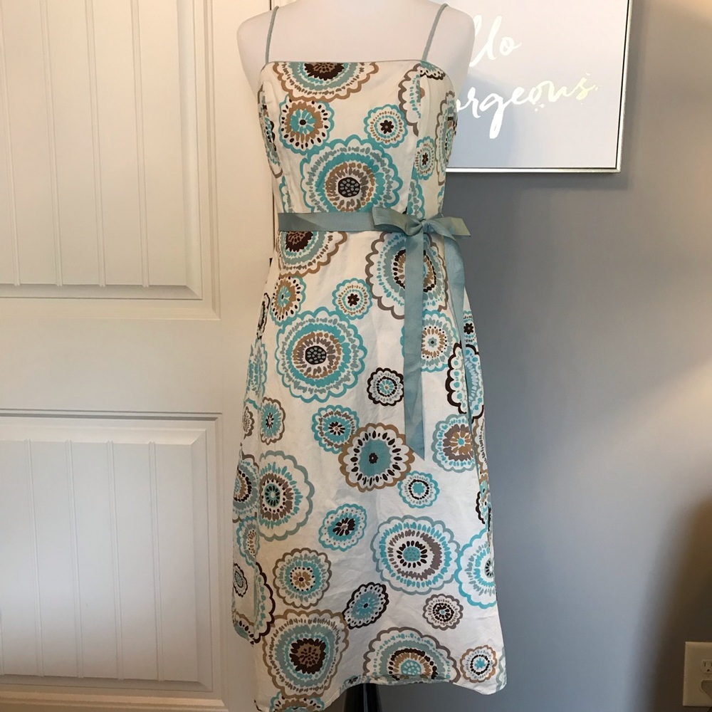 Dress barn floral spaghetti strap dress with bow